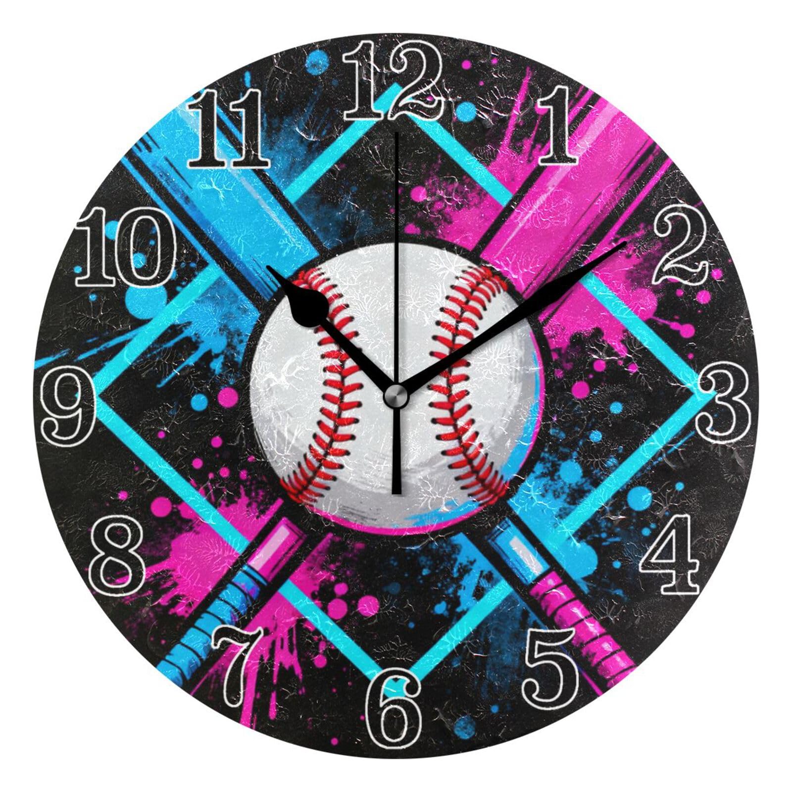 Horloge de baseball blanche résolvant le manque de décoration murale pour chambre enfant
