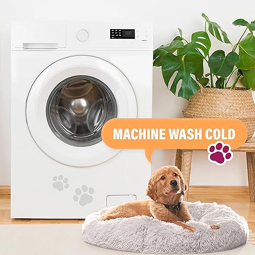 Miniatura 5 de Active Pets Cama Relajante de Felpa para Perros en Forma de Dona con Soporte para Articulaciones y Alivio de la Ansiedad, Cama Lavable para Mascotas