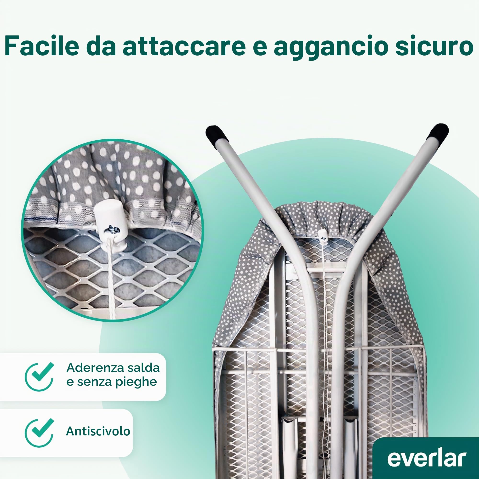 Rivestimento per asse da stiro di alta qualità, 120 x 45 (lunghezza), prodotto in Germania, OEKOTEX100, rivestimento per asse da stiro per asse da stiro da 120 – 125 x 38 – 45 cm