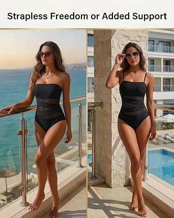 Holipick Women Sexy One Piece Swimsuit Strapless Bathing Suits