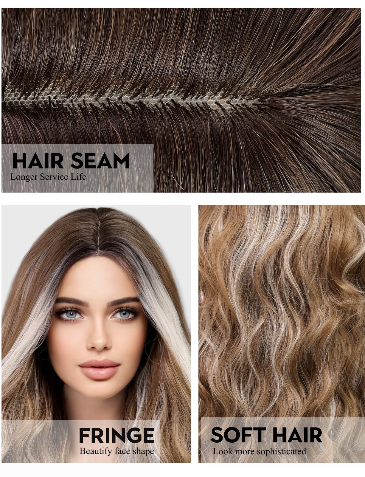 WOKESTAR Long Brown Wavy Wigs for Women Synthetic Wig for Party - Image 4