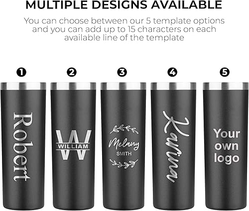 Miniatura 3 de Vaso aislado personalizado de 20 onzas con tapa, termo personalizado con recubrimiento de polvo de metal delgado para mujeres y hombres, regalo