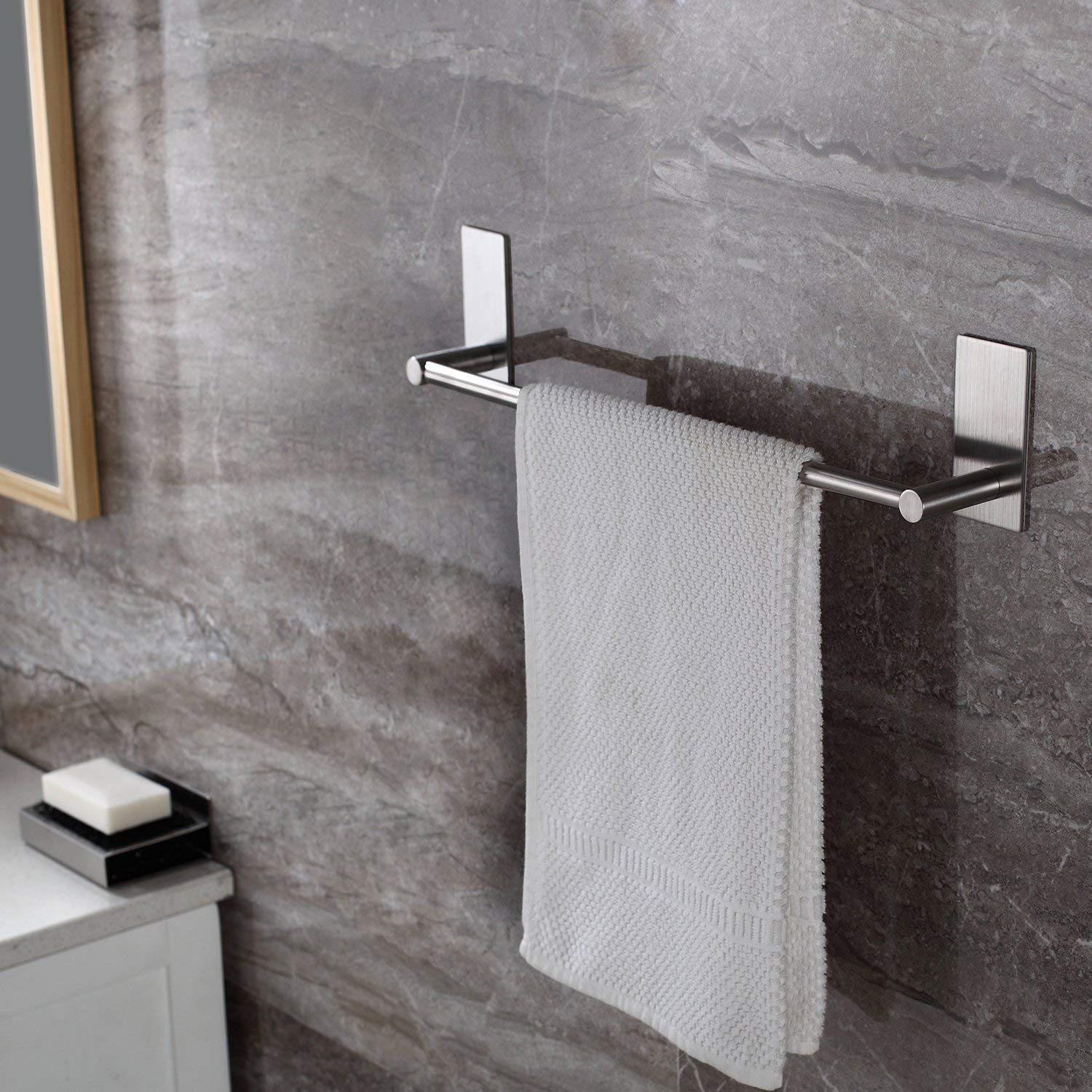DELTAHOME Paslanmaz Çelik 40cm Havluluk Askılık - inox - Kendinden Yapışkanlı - Vida yok