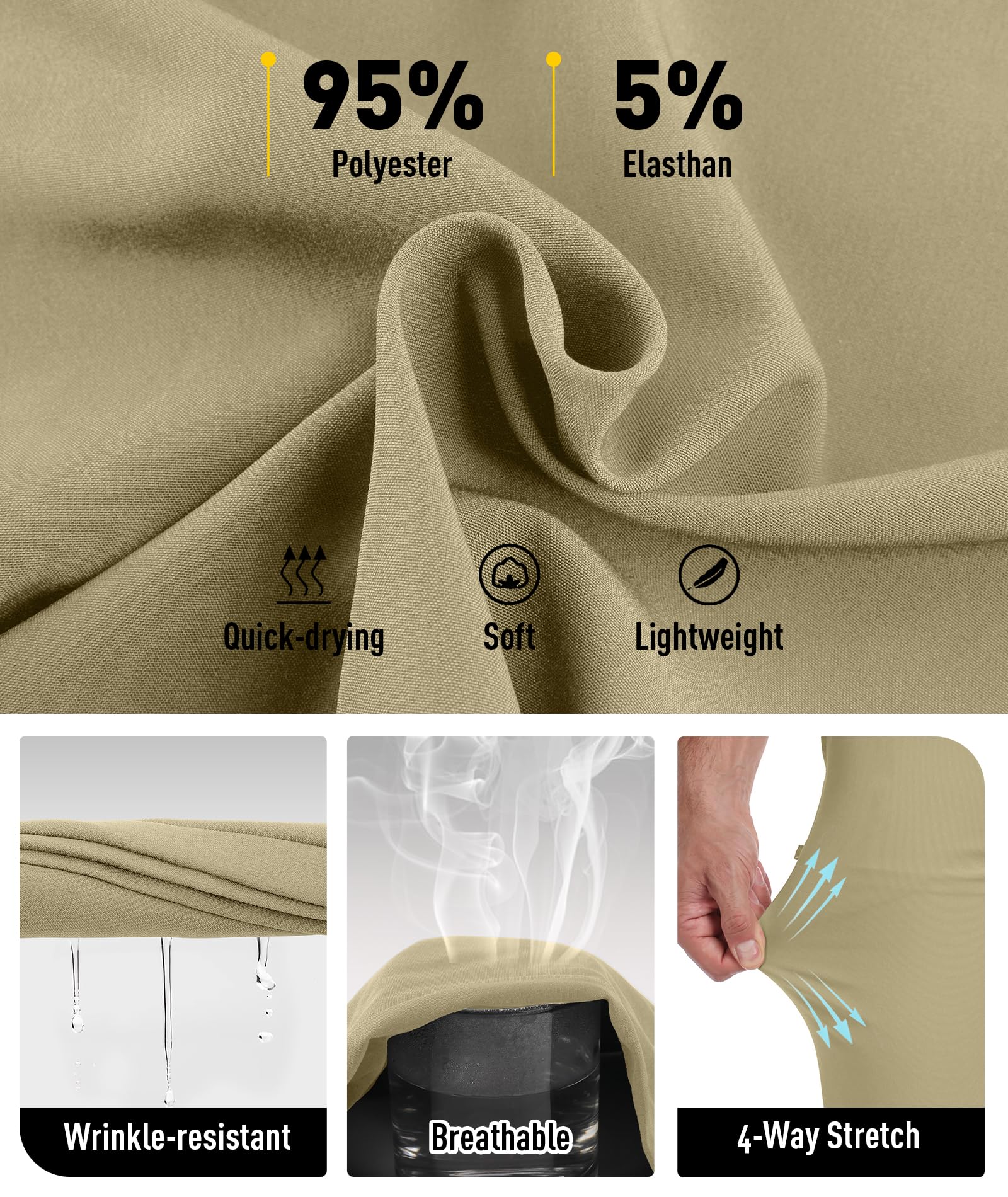ZITY Pantalones Golf Hombre Casual Pantalón de Vestir