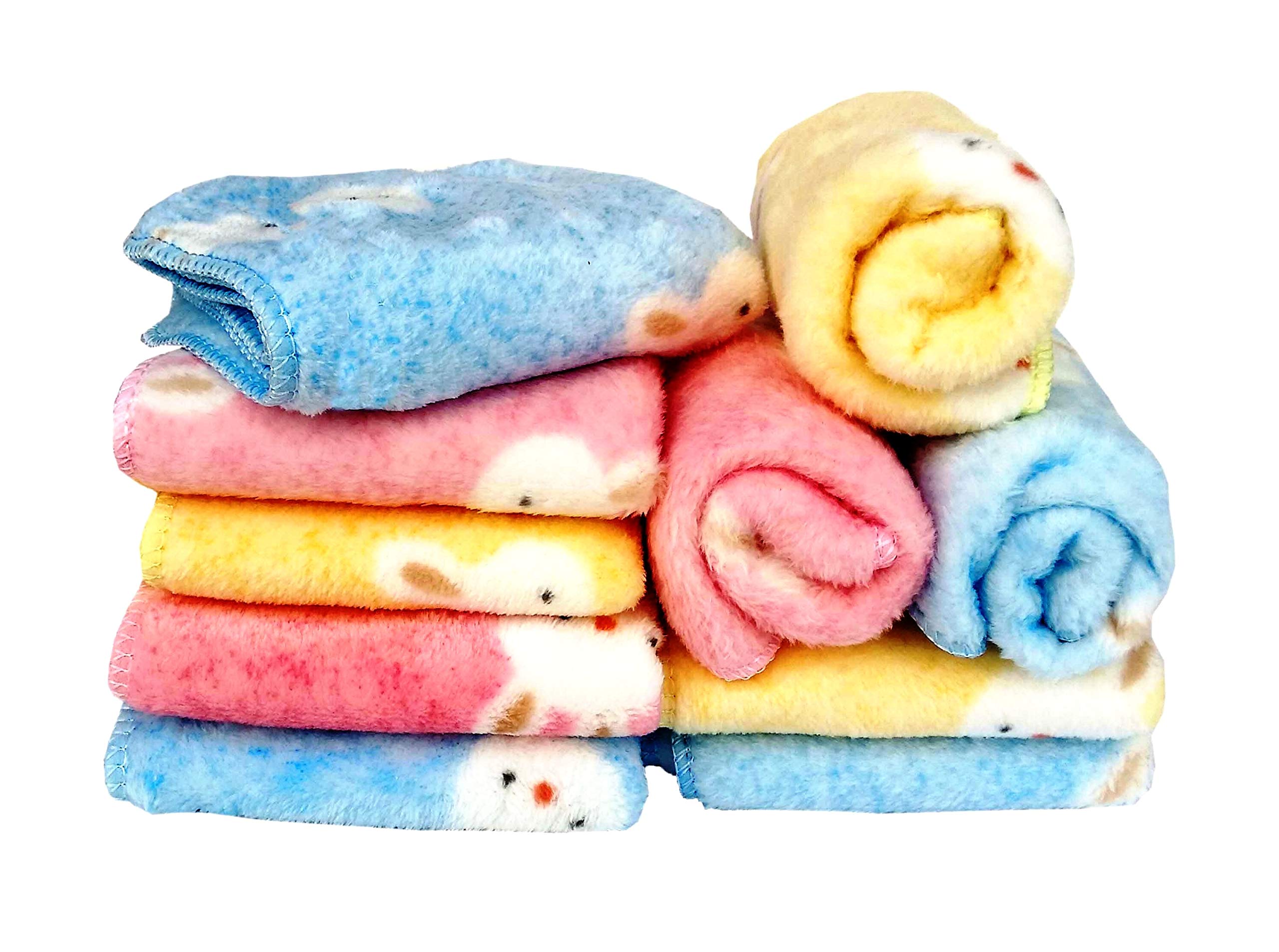 Space Fly Micro Fiber Sofex Cotton Soft and Thick Face Towels, (10x10-inch_Multicolour) - Set of 10