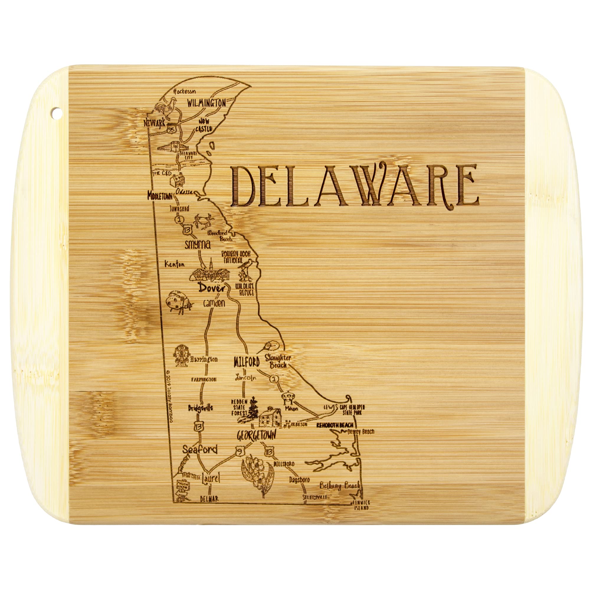 Totally Bamboo A Slice of Life Delaware State Serving and Cutting Board, 11" x 8.75"ClimatePartner certified