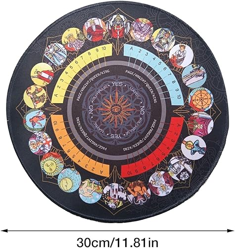 Miniatura 9 de Tablero de péndulo Adivinación de radiestesia, Altar Tarot Card Pad, Ceremonia de péndulo de radiestesia Alfombrilla de goma, Tablero de mensajes