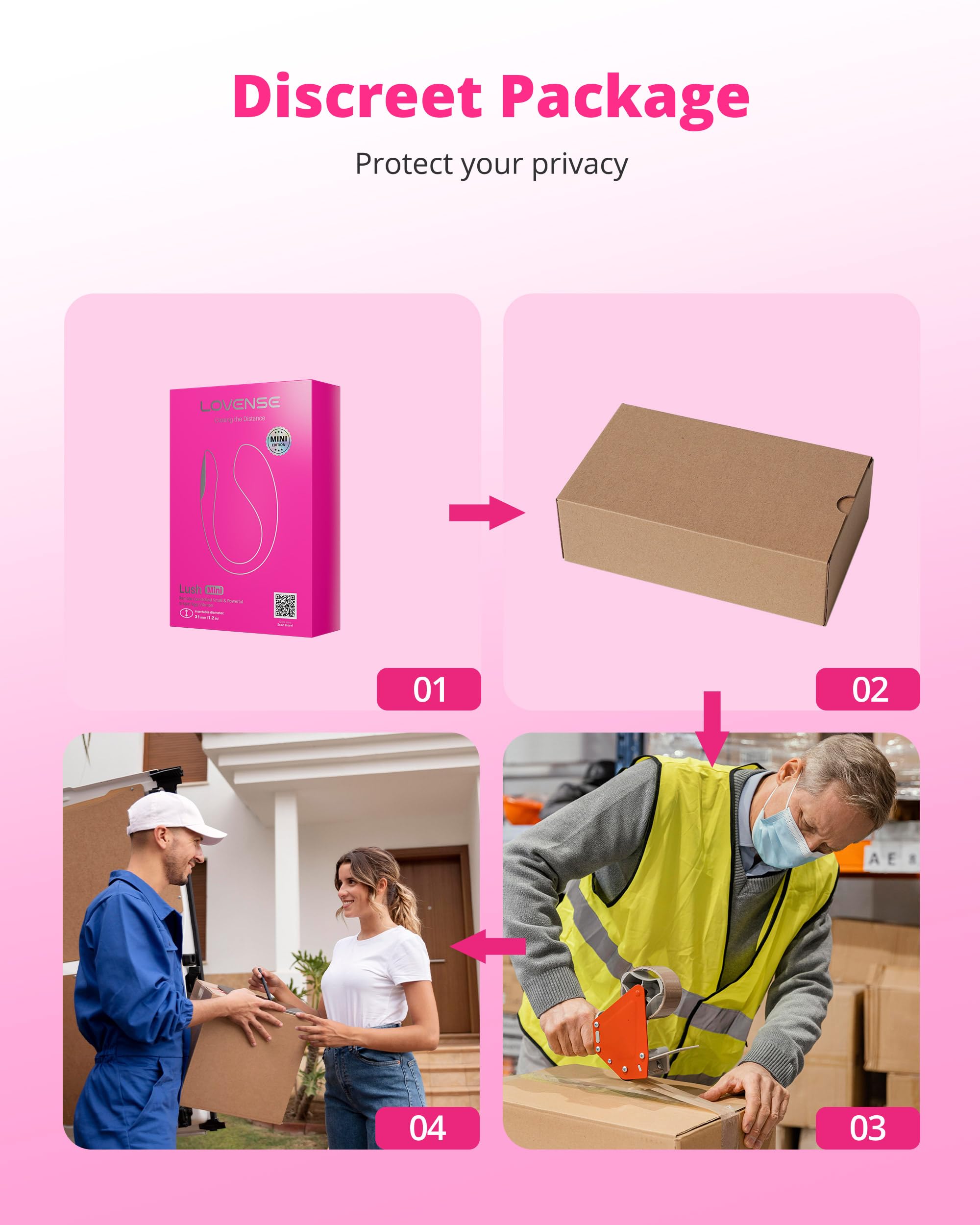 LOVENSE Lush 4 G spot Vibrator Couples Sex Toys, Powerful Wearable Egg Vibrators APP Remote Control Long Distance Adult Sex Toys & Games with LED Light, IPX7 Waterproof, Discreet, Rose