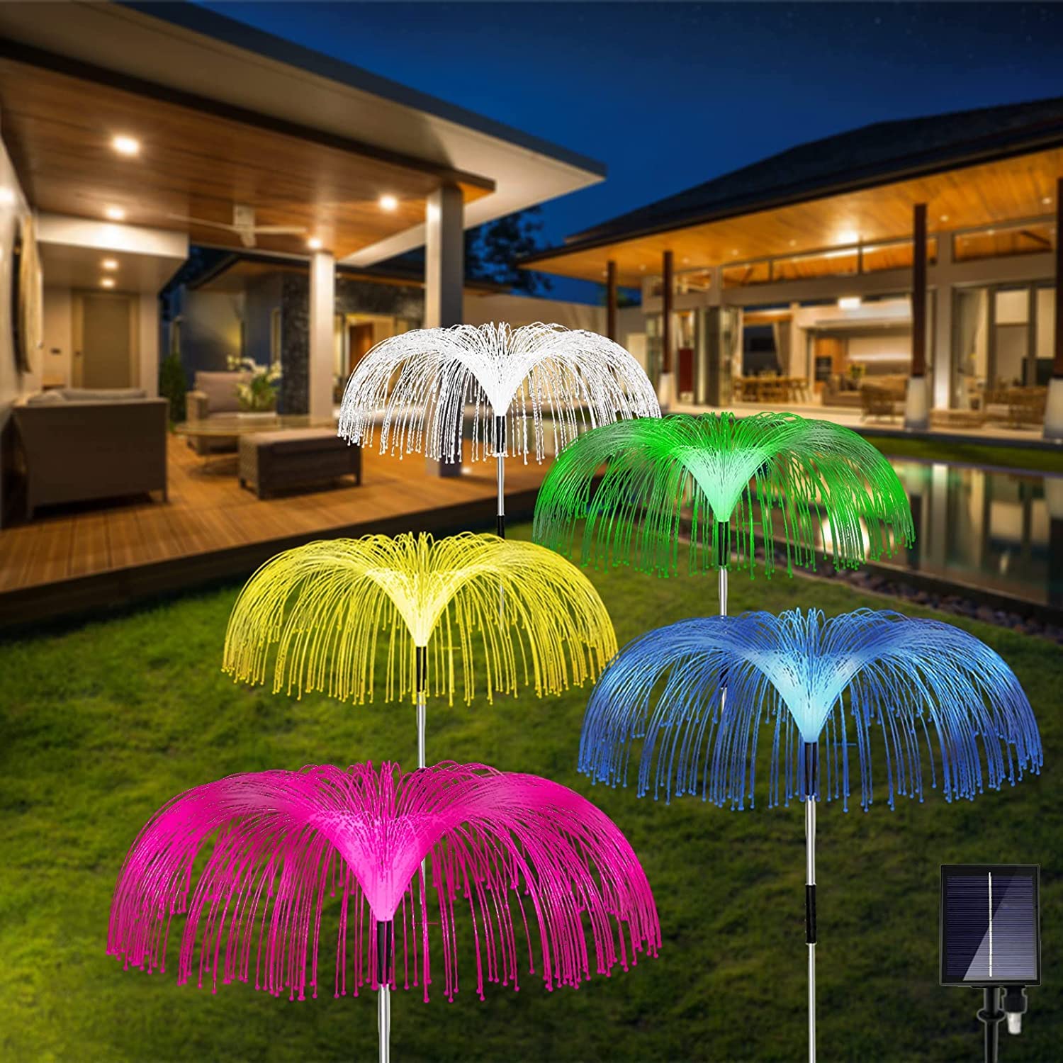 5Pack Solar Jellyfish Lights Outdoor Decorations Waterproof, Solar Yard Lights 7 Color Changing, Solar Garden Lights Outside Decor for Pathway Patio Backyard Lawn Decorative