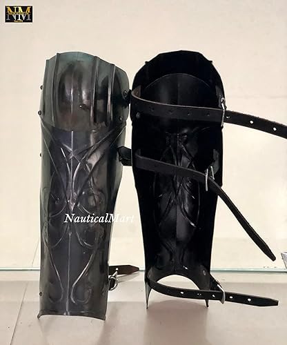 Vista 3 de NauticalMart Armadura Larp, Greaves de la ciudadela, Skyrim, armadura élfica, armadura de cosplay, paladín