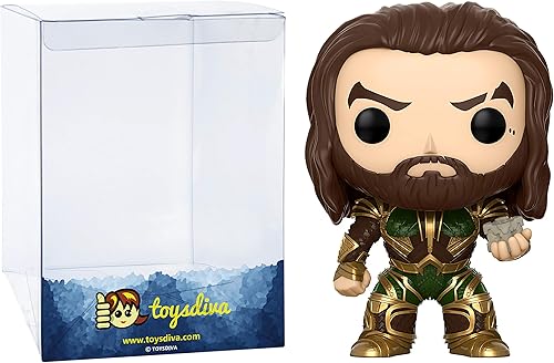 Aquam an w/Motherbox (2017 Summer Exc): Funk o Pop! Heroes - Figura de vinilo con 1 protector gráfico compatible con 'ToysDiva' (199-14867 - B)