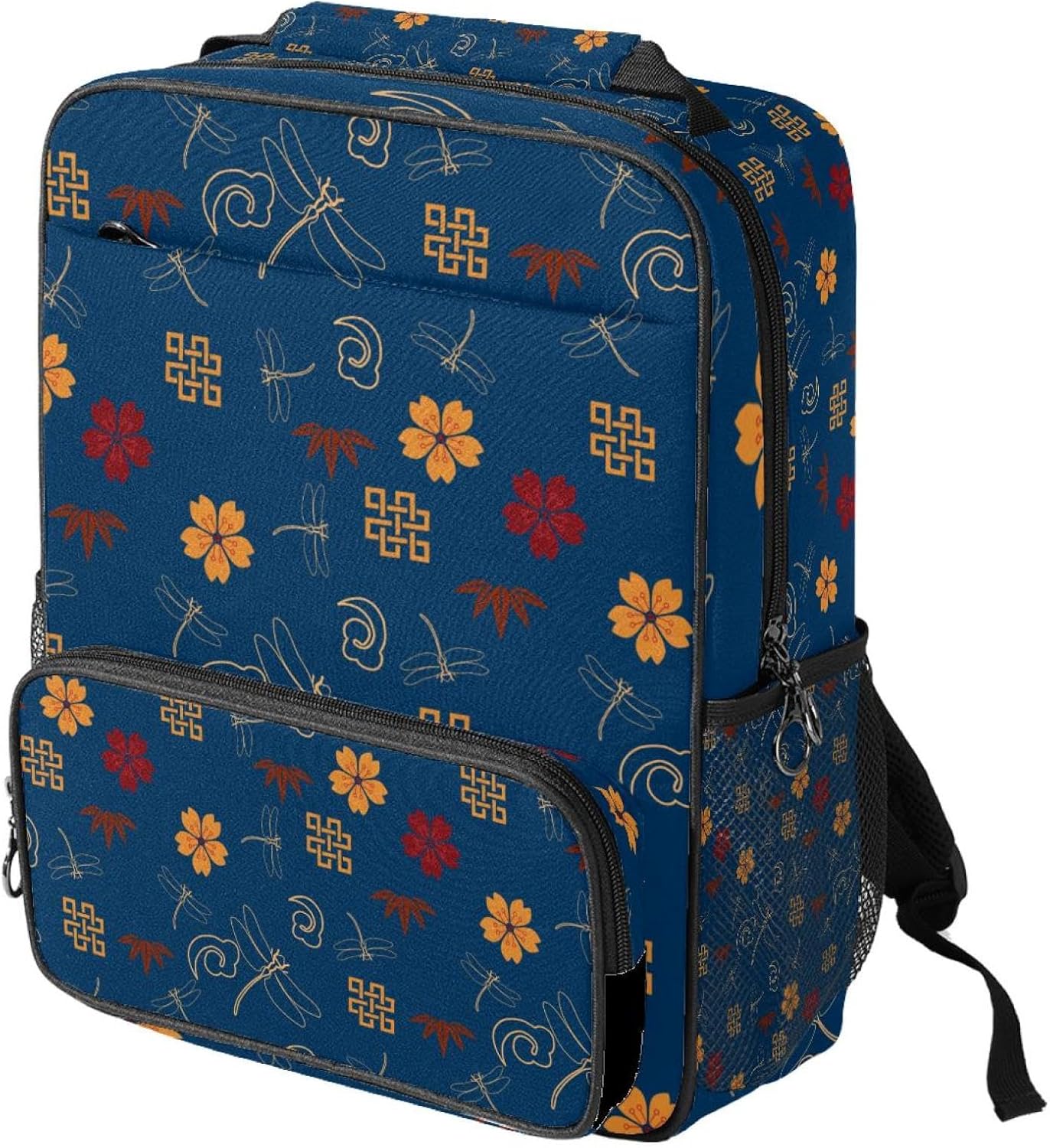 [suojapuku] 女性用の小さなバックパック、ミニ バックパック トラベル バッグ、トンボと花、女の子のためのブックバッグキャ