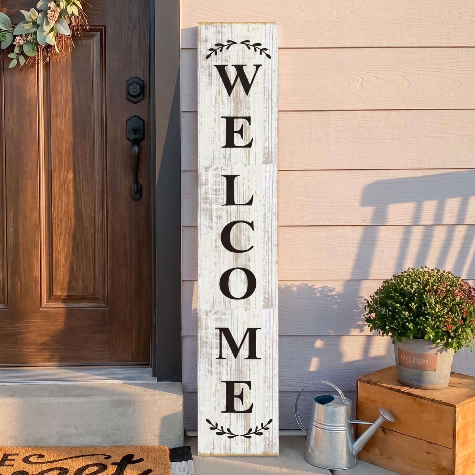 Amazon.com: Suzile Wood Welcome Porch Sign Rustic Standing Spring