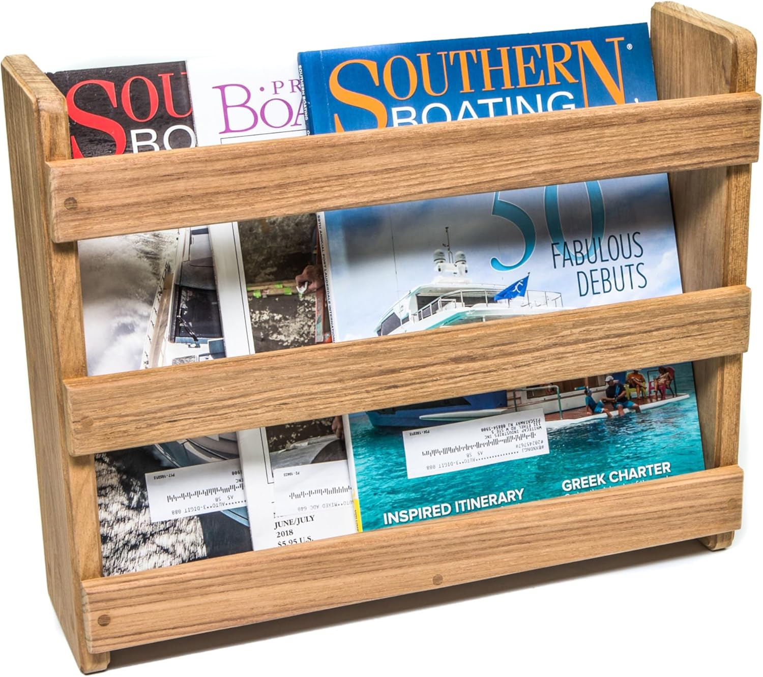 Whitecap 62506 Teak Magazine Rack with Mounting Bar