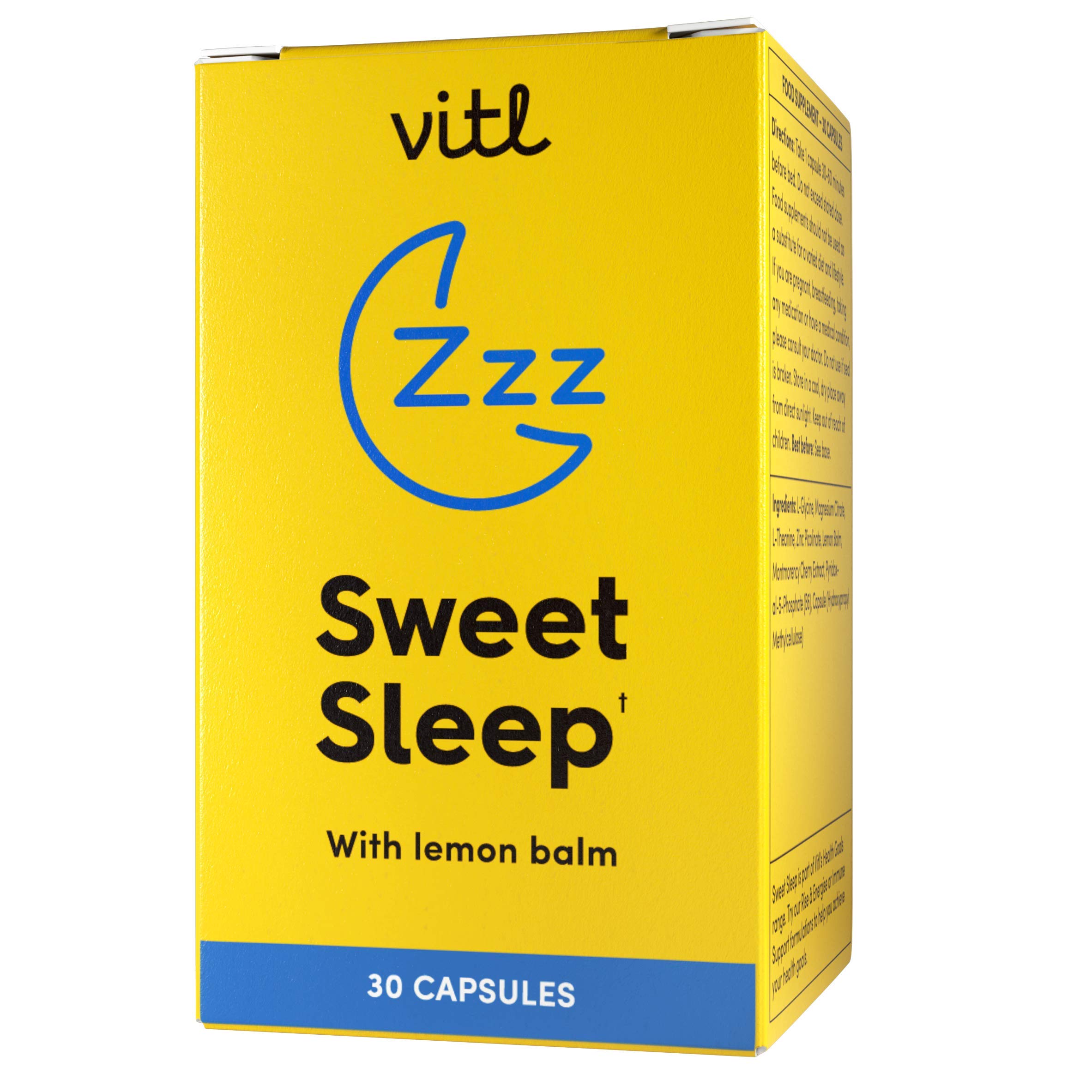 VITL Sweet Sleep Sleep Supplement with Deep Restful Blend of Vitamins Minerals, Calming Plant