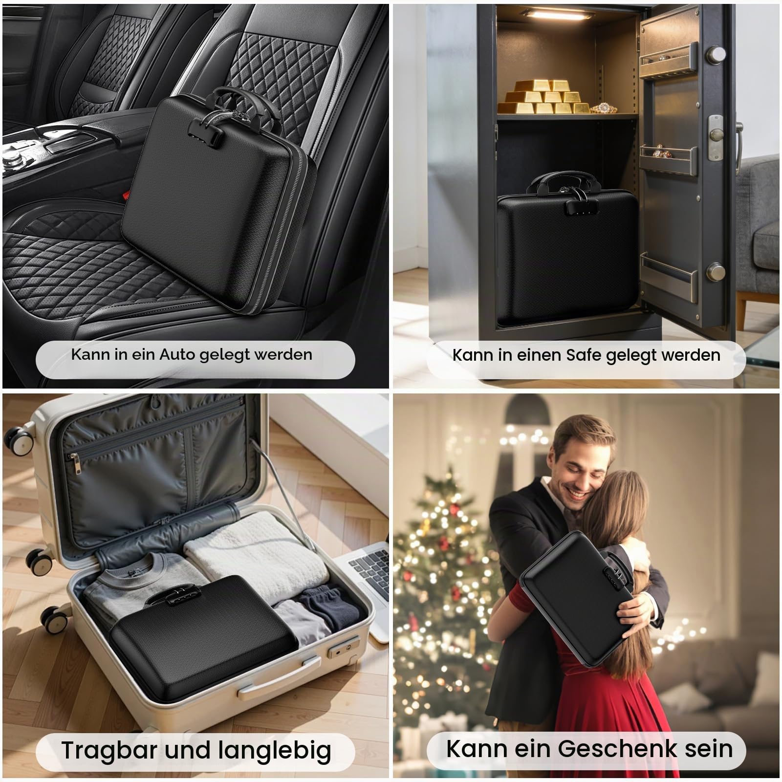 ENGPOW Feuerfeste Dokumententasche mit 25 Fächer für Zuhause,Büro | Hartschale,A4 Aktenorganizer,Aufbewahrungsbox mit Schloss,Dokumentenbox,Dokumentenaufbewahrung für Dokumente,Rechnungen