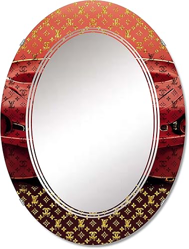 Miniatura 9 de DesignQ Marca de lujo y coche - Espejo de tocador, espejos de baño, espejos de pared para sala de estar, dormitorio, espejo redondo - Grande 24 x 24