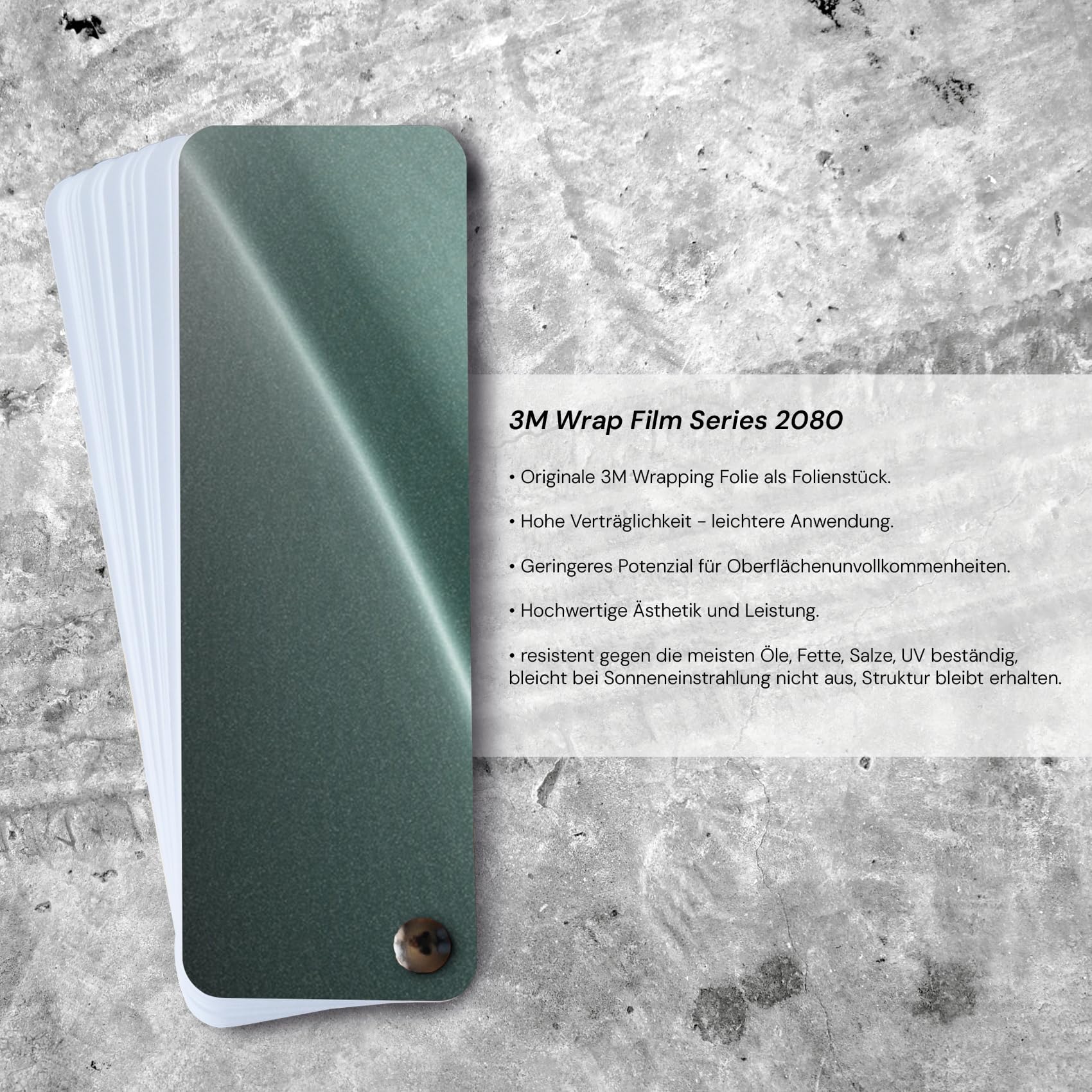 Finest Folia 3M 2080 Pellicola adesiva per rivestimento auto, moto e barche pellicola protettiva 3D con canali d'aria per il rivestimento (M206 Matte Pine Green Metallic, 50 x 152 cm)
