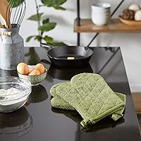 Vista 5 de DII Basic Terry Collection - Guante de horno acolchado 100% algodón, color verde antiguo, 2