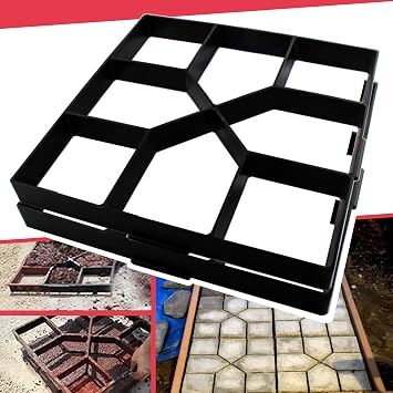 Anothera 2Pack 15.7"x15.7"x1.57" Walk Maker Reusable Concrete Path Maker Molds Pathmate Stone Molding Stepping Stone Paver Lawn Patio Yard Garden DIY Walkway Pavement Paving Moulds Square