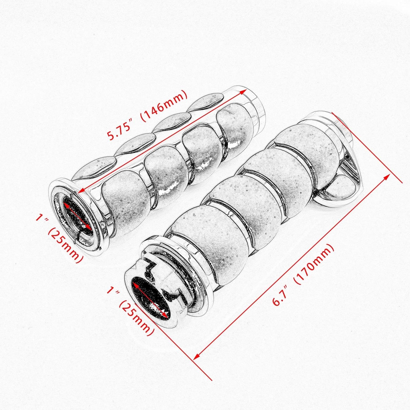 Per Manopole Per Moto Per Yamaha Road Star 1999-2006 V Star 1100/650 Classic/Custom 1998-2006 contrappeso(Argento)