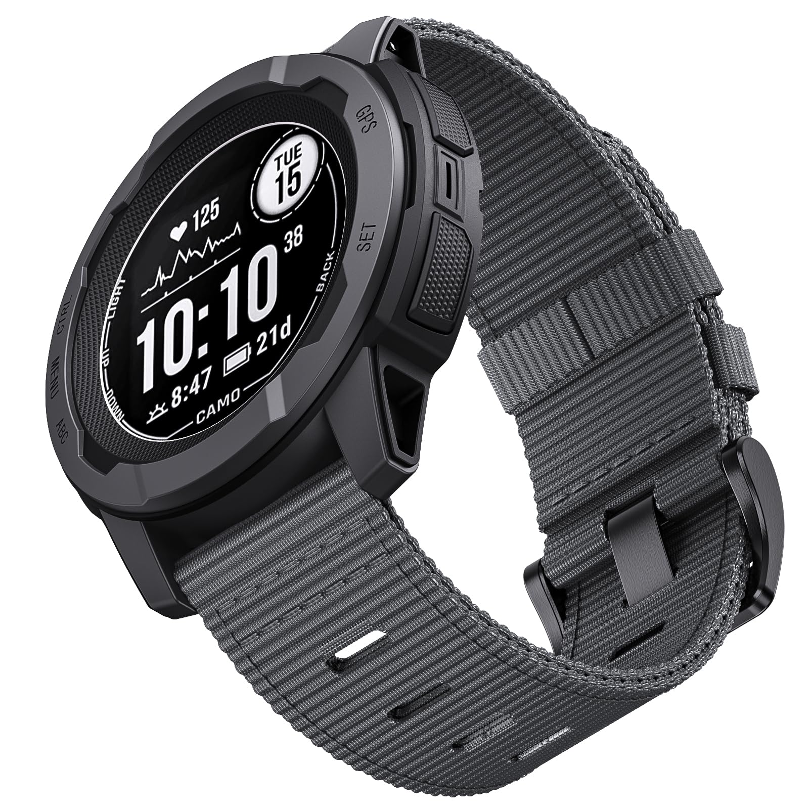 EKINGEEK für Garmin Instinct 2S Standard / 2S Solar/instinct E Rugged Nylon 40mm Armband, passend für Garmin Instinct 40mm Armband