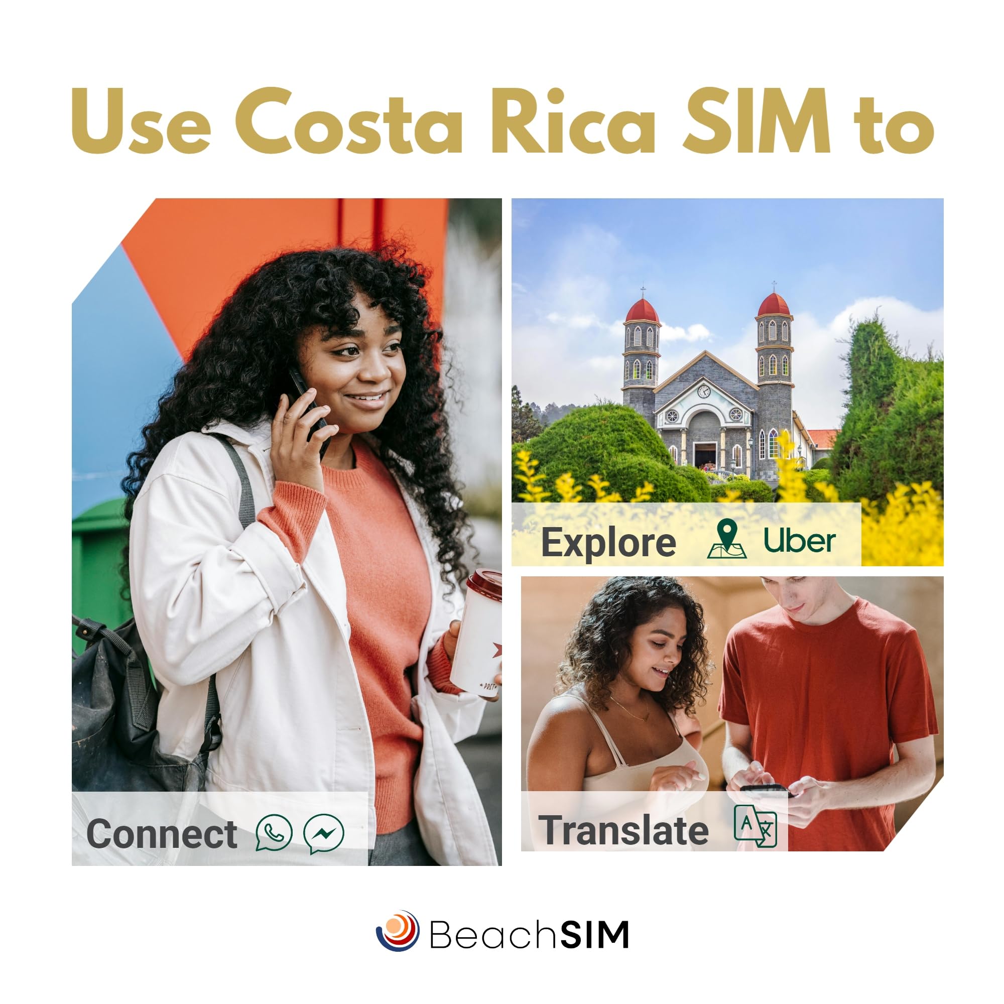 Costa Rica SIM Karte 30 Tage. 12 GB Daten mit 4G/5G-Netzwerken. Panama, Nicaragua und mehr als 9 Länder in Lateinamerika. Nur Prepaid-Daten.