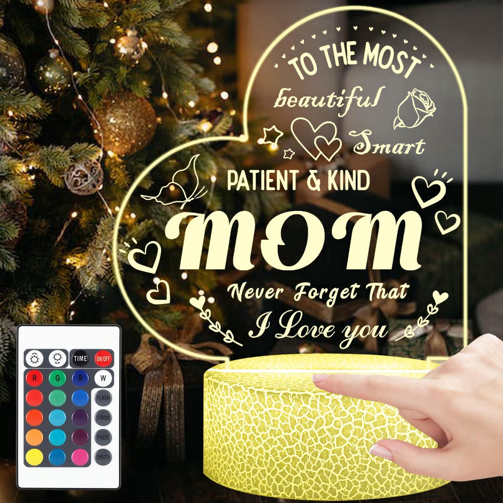Melofo Gift for My Mom 3D Illusion Night Light with Gift Box 16 Colors 4 Mode...