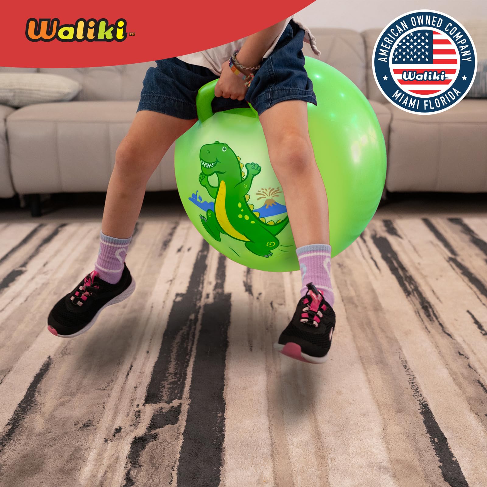 WALIKI Dino Hopper Ball for Kids 3-6 | T-Rex Hippity Hop | Jumping Hopping Ball - Image 6