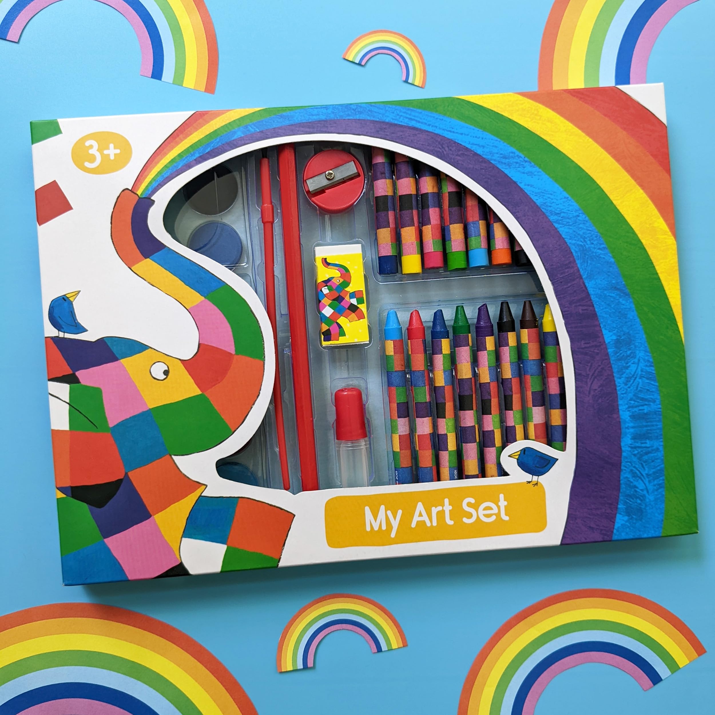 Robert Frederick Elmer Children's 42 Piece Art Set For Ages 3 to 8 Years - Includes Paints and Crayons, Multicoloured - Image 4