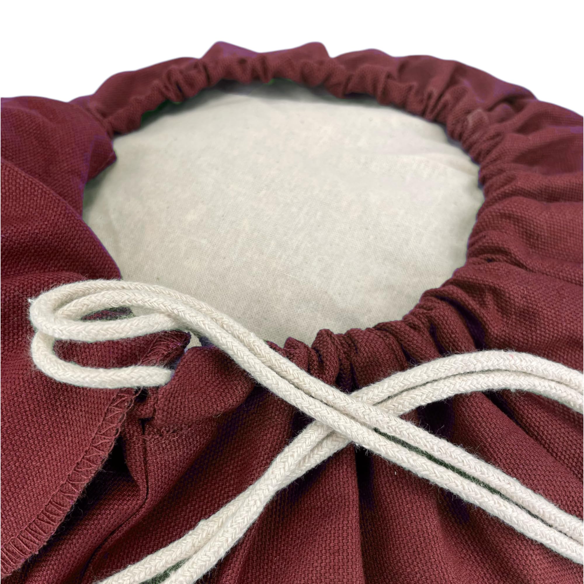 Personalisierbares Meditationskissen - handgemacht & Bestickt mit Wunsch-Mantra - Yogakissen für Achtsamkeit & Entspannung - (buddhistisch rot)