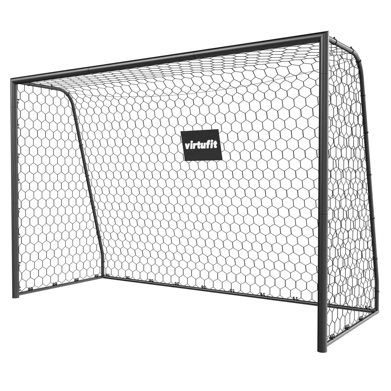 VirtuFit But de football premium 300 x 200 x 120 cm - Cage de football stable en acier - Résistant aux intempéries avec filet et ancrages au sol - Pour enfants, jeunes et adultes - Idéal pour :