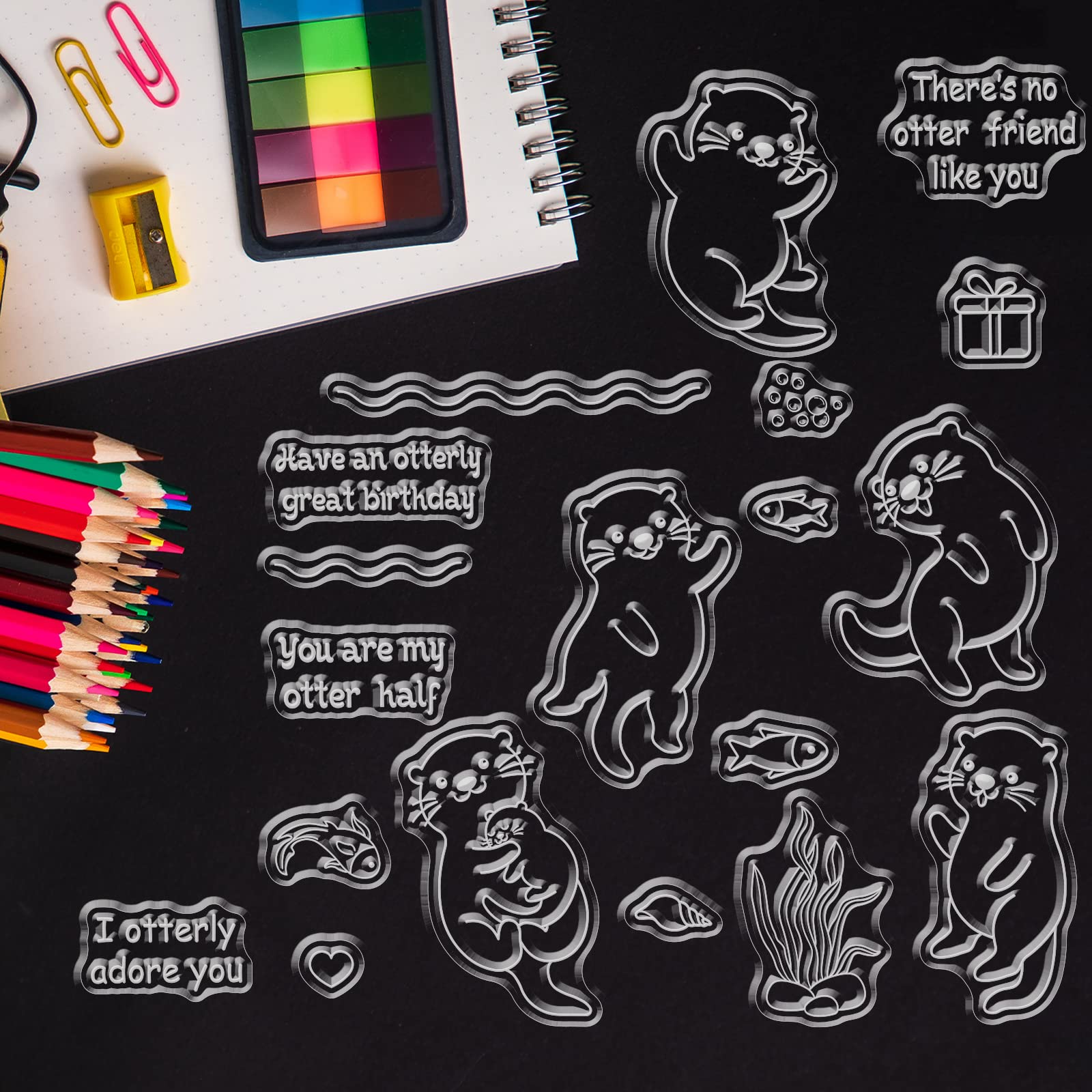 GLOBLELAND Timbri Trasparenti In Silicone – Set Con Benedizioni Francesi E Motivi Di Dente Di Leone – Per Scrapbooking E Biglietti Fai Da Te - 3