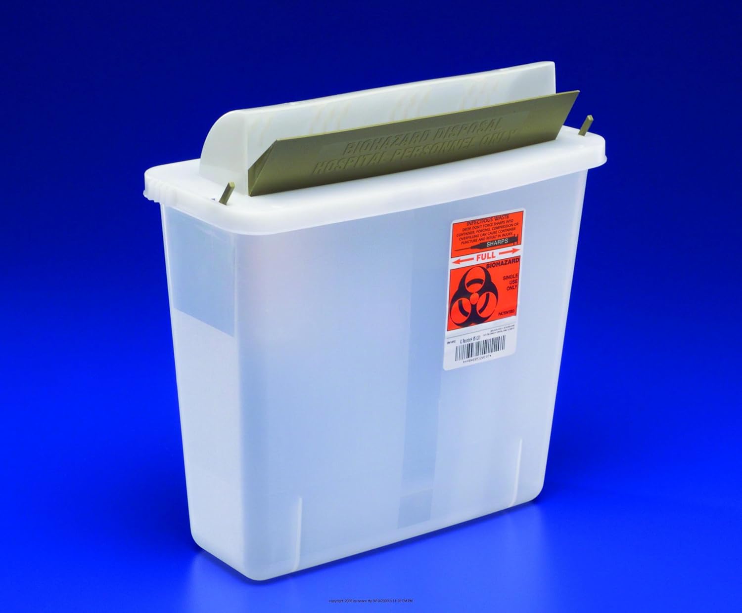 In-Room Sharps Containers with Mailbox-Style Lid-Capacity: 5 qt Color: Clear - UOM = Case of 20