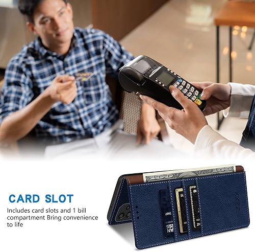 Miniatura 60 de ZZXX Funda tipo cartera para Samsung Galaxy A53 5G con bloqueo RFID, soporte de ranura para tarjetas, funda protectora de cuero magnético fuerte