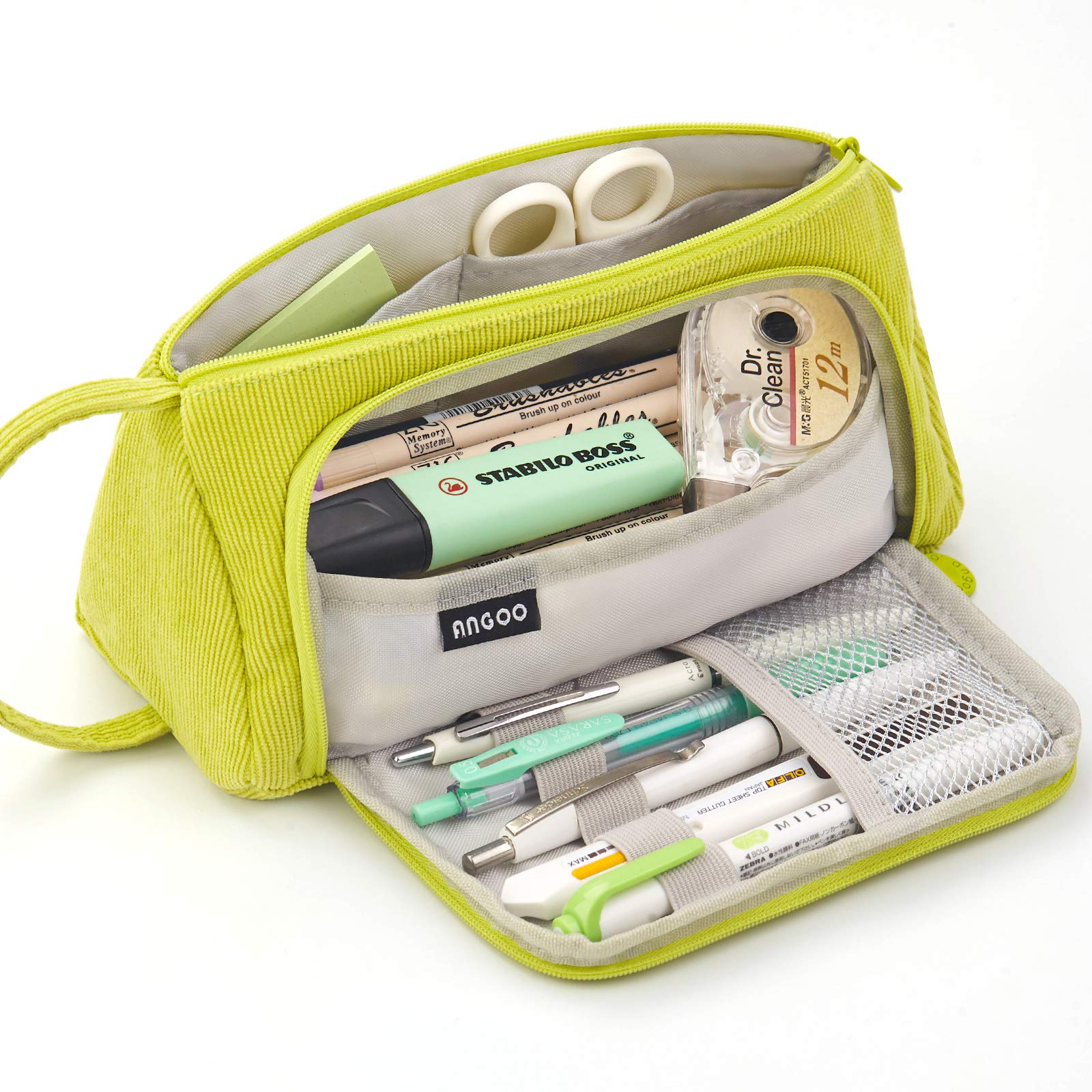 EASTHILLBig Capacity Pencil Case Canvas - Large, Green, Unique, simple