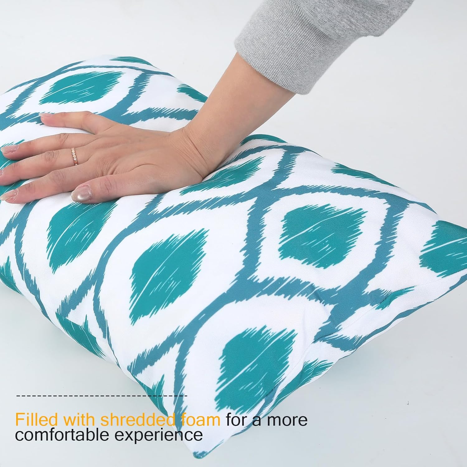 idee-home Outdoor Pillows with Inserts Included, Patio Outside Lumbar Pillows Waterproof Set of 2, 12 x 20 inch
