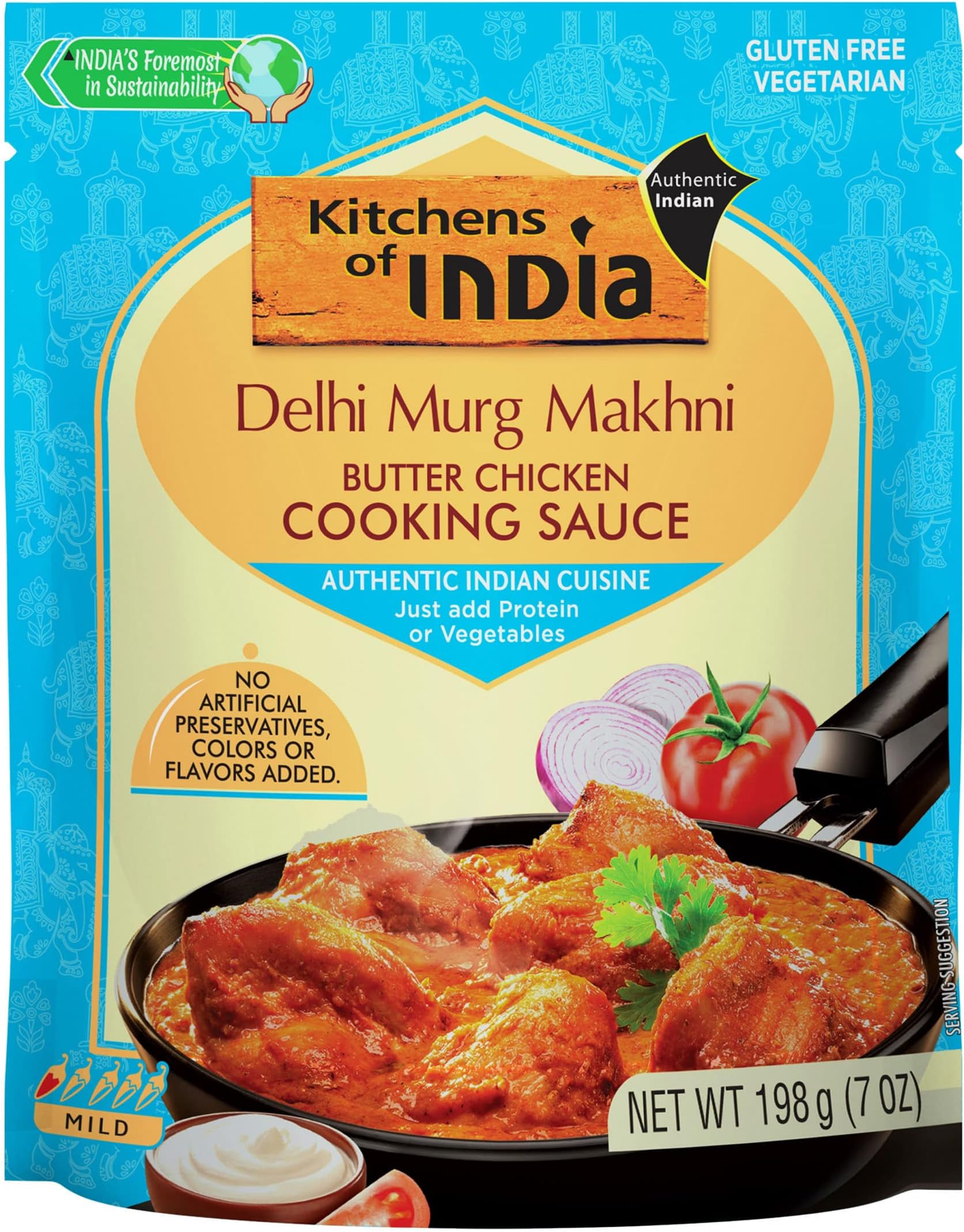 Delhi Murgh Makhni, Butter Chicken Cooking Sauce, Easy to Use Sauce for Authentic Indian Food, Gluten-Free, 7.02 Ounces (Pack of 6) (New Price Alert)