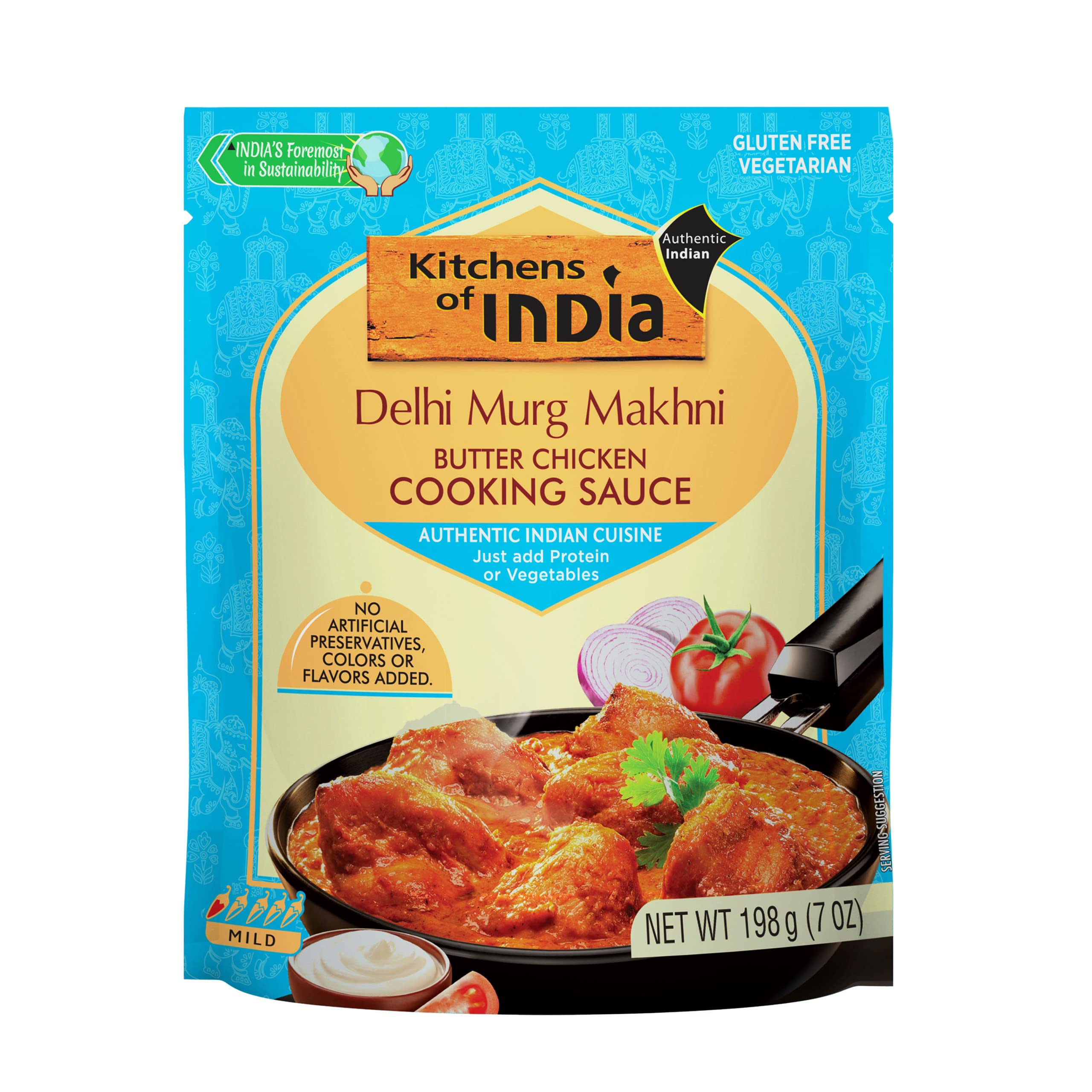 Delhi Murgh Makhni, Butter Chicken Cooking Sauce, Easy to Use Sauce for Authentic Indian Food, Gluten-Free, 7.02 Ounces (Pack of 6) (New Price Alert)