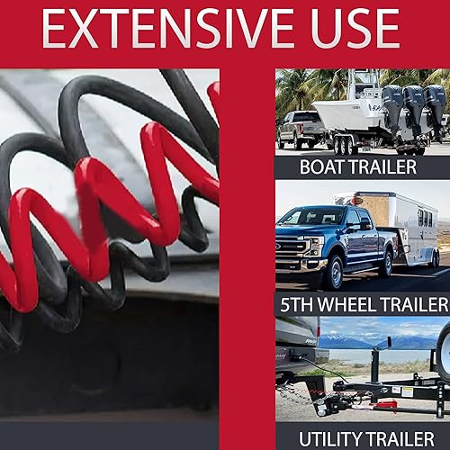 Miniatura 5 de Performore Cable de remolque Breakaway  Cable de seguridad en espiral de alambre de acero resistente para remolque de RV  Bobina de remolque de