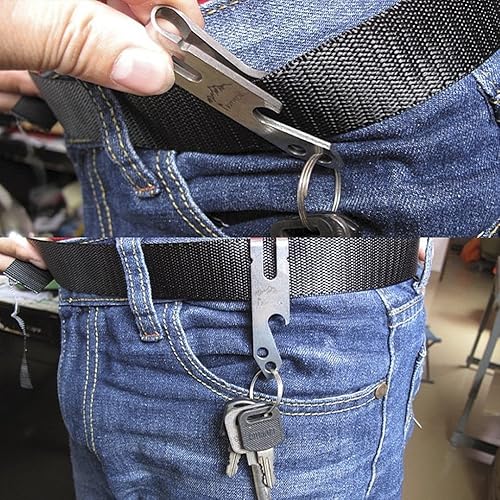 Miniatura 6 de DOITOOL Abridor de botellas, herramienta de camping multifunción de acero inoxidable, abrebotellas, cinturón de cintura, llavero, clip de dinero,