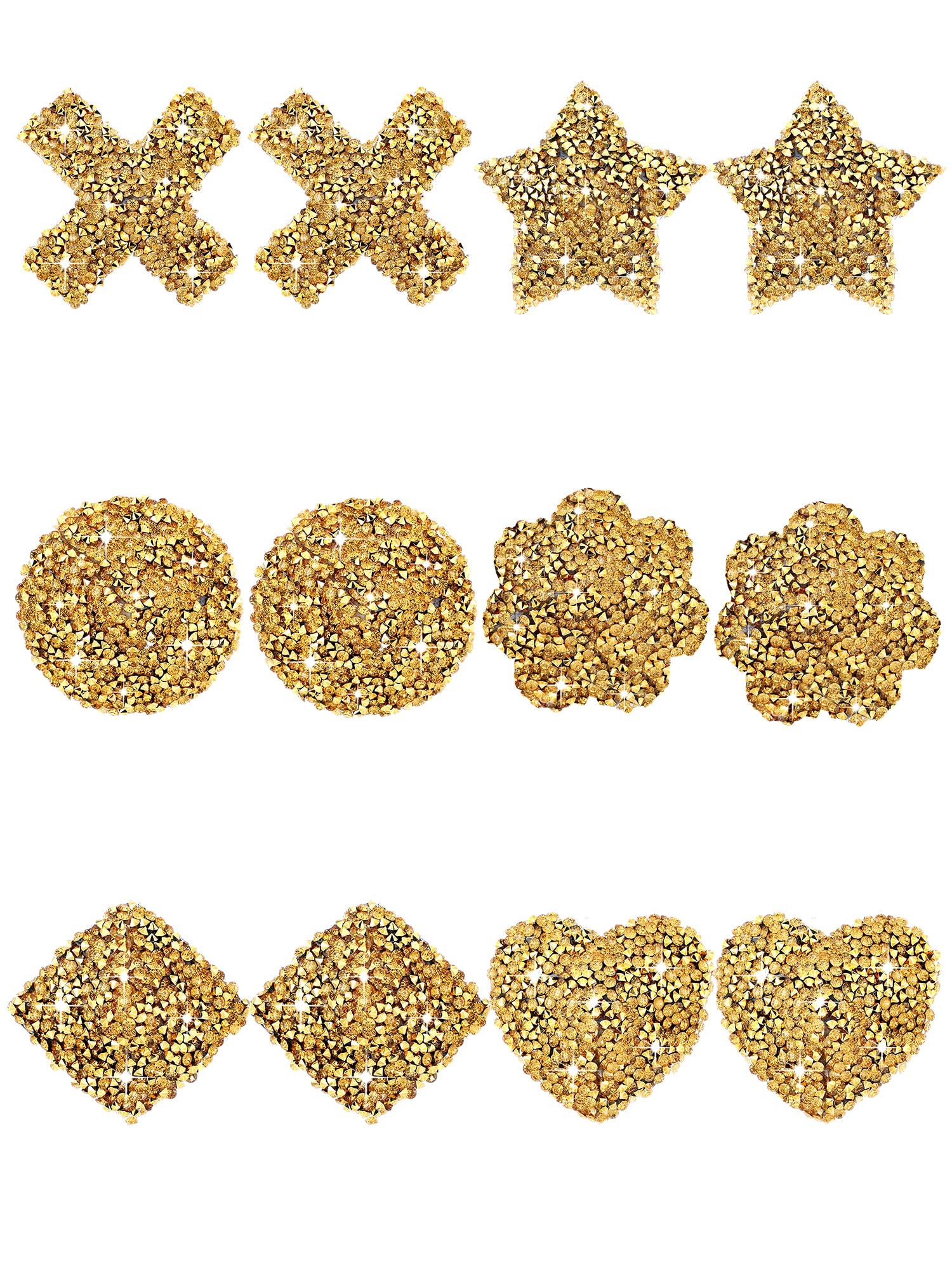Bencailor 6 Pairs Rhinestone Nipple Covers Reusable Waterproof