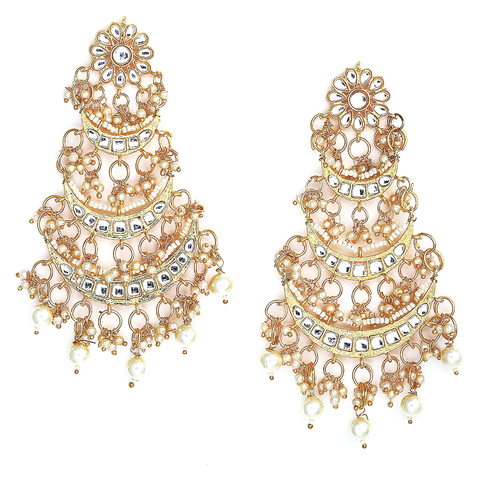 Zeneme Rose Gold Plated Crescent Contemporary Floral Embelished Designed Stud Earring Jewellery For Girls and Women (Style 5) (B0B3JCZSTK) Amazon Price History, Amazon Price Tracker