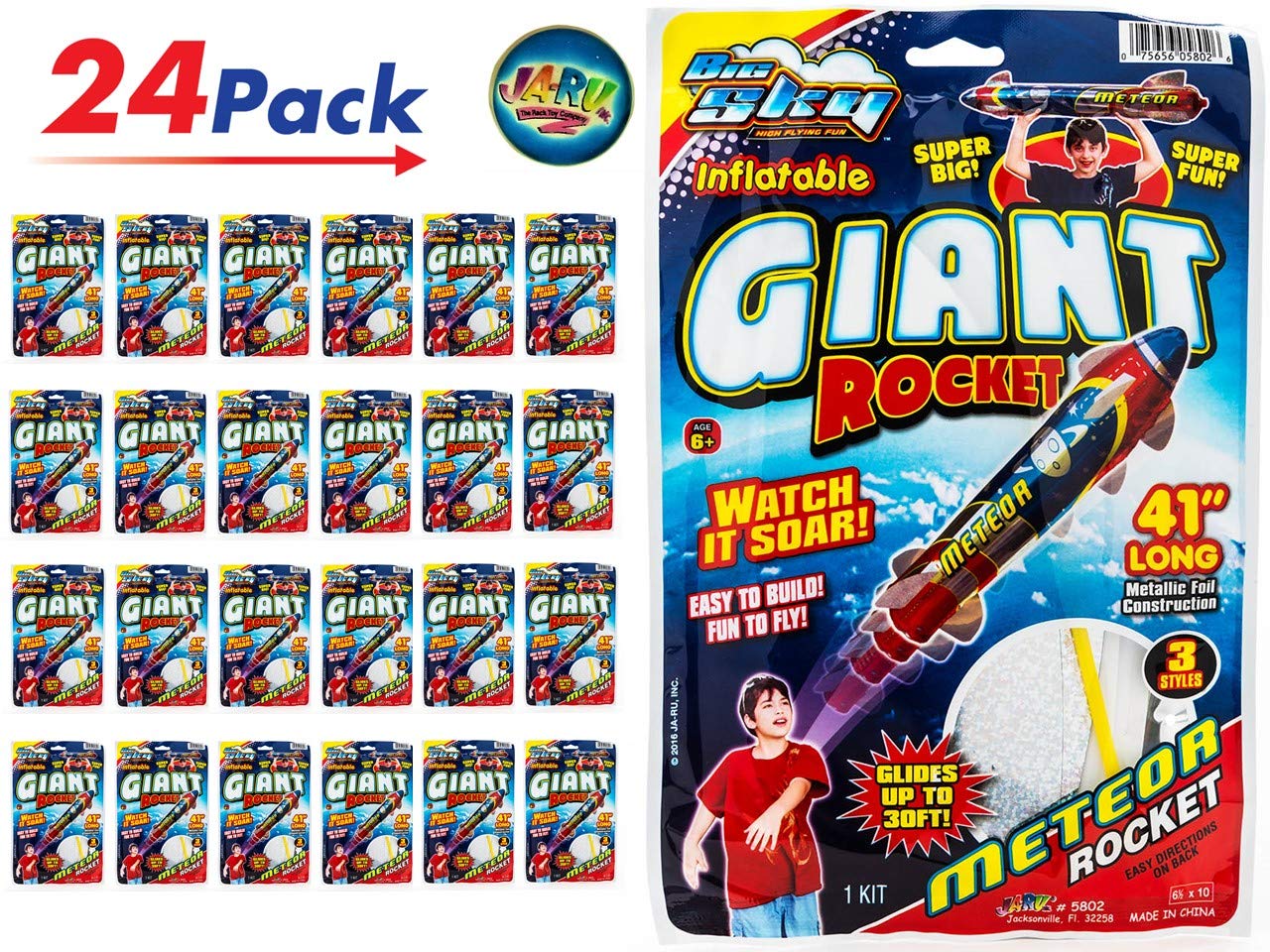 JA-RUBig Sky Giant Inflatable Rocket Ship (24 Space Shuttle Toys) Outdoor Kids Toys. Space Themed Party Decorations. Solar System & Astronaut Party Favors. 5802-24p