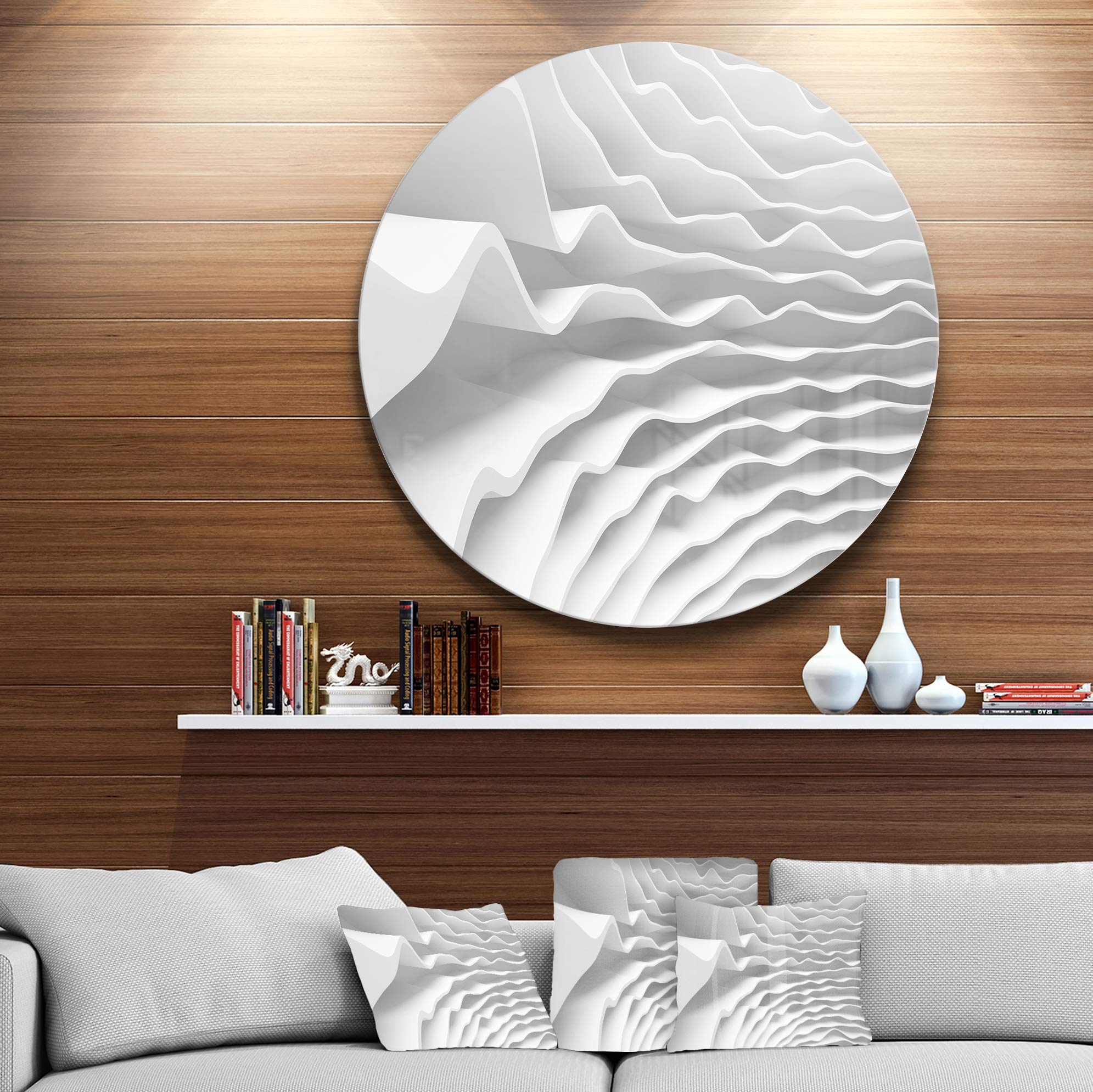 Amazon.com: Designart MT9371-C23 Fractal Curved White 3D Waves
