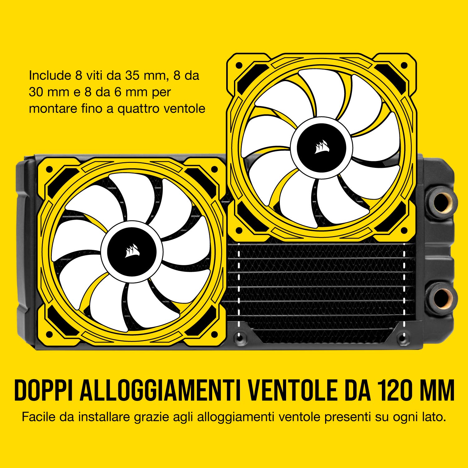 Corsair Hydro X Serie, XR7 240 mm Radiatore Spessore per Raffreddamento a Liquido, Doppi Supporti Ventole da 120 mm, Installazione Struttura di Rame di con Guide delle Viti Delle Ventole, Nero