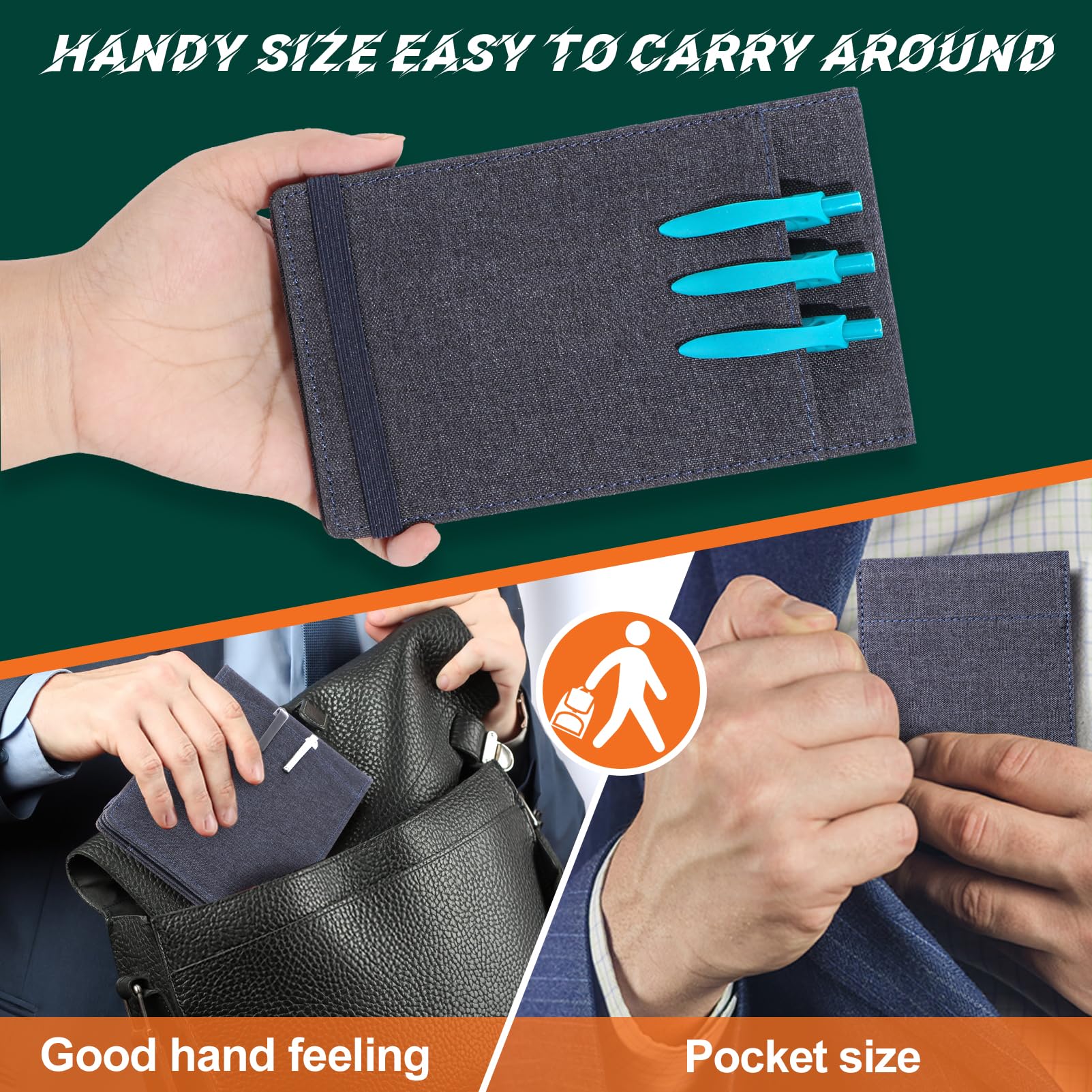 Rocketbook Housse de carnet de notes mini 8,9 x 14 cm imperméable avec porte-stylo et porte-cartes