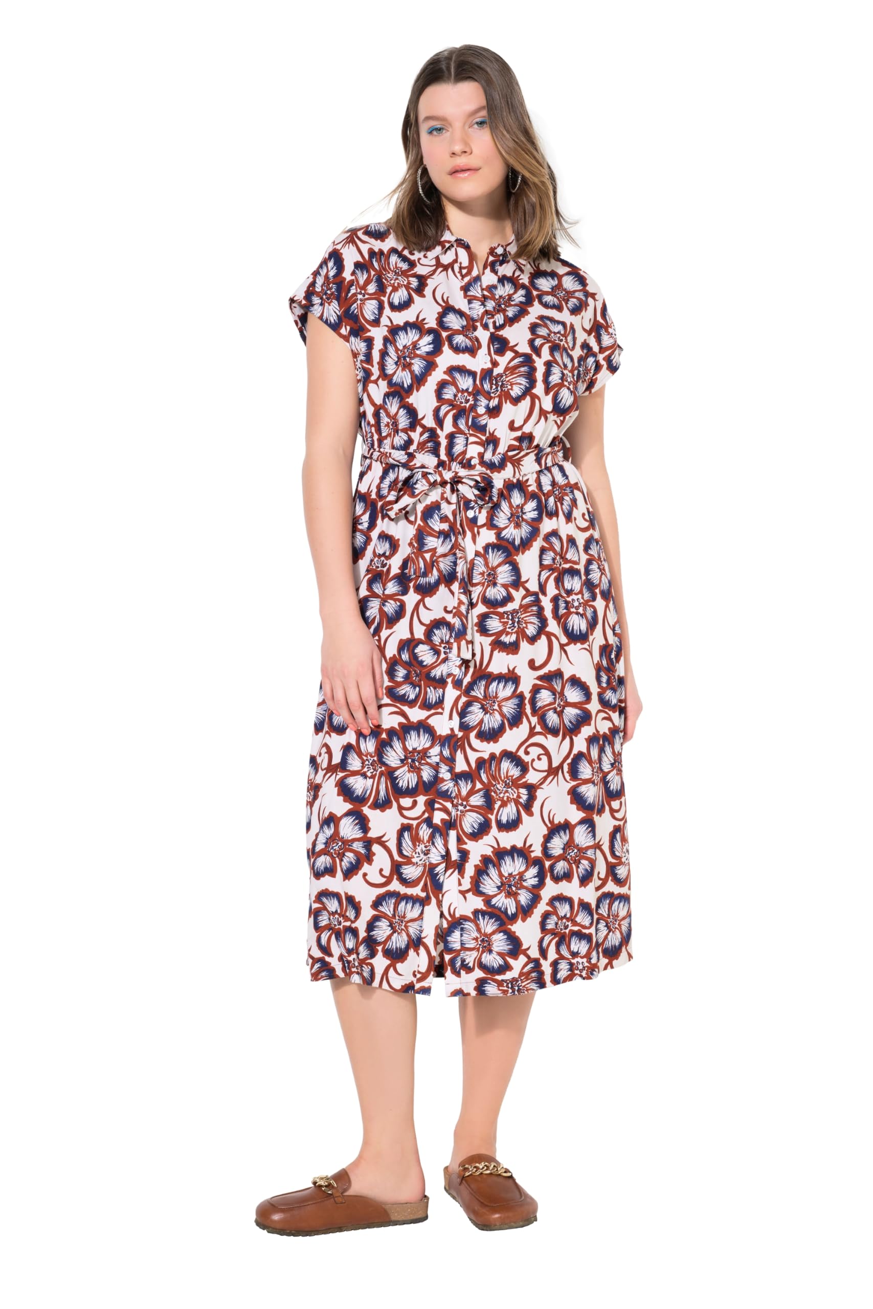 Studio Untold Damen große Größen Übergrößen Plus Size Maxikleid, Oversized, Flower-Print 838923