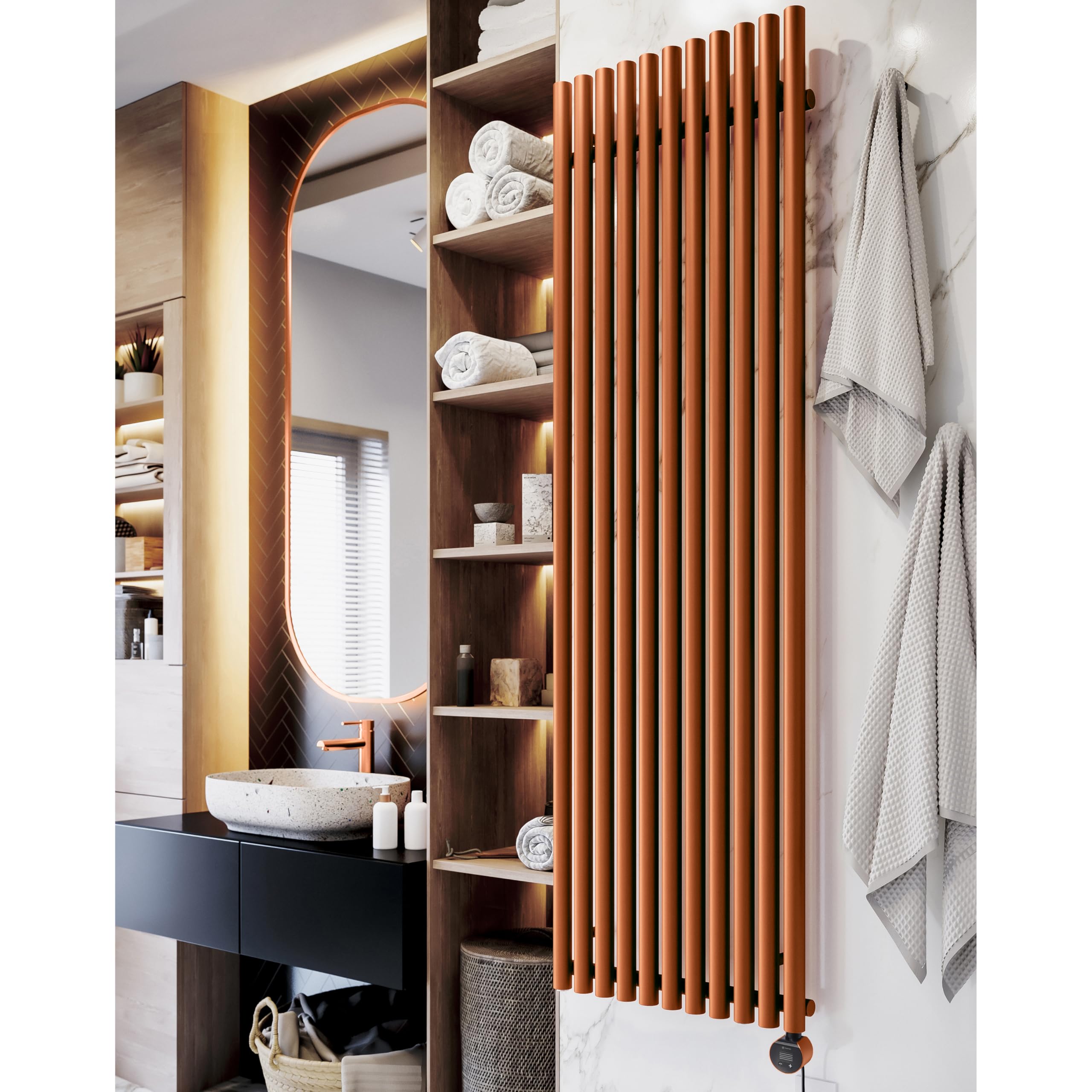 Terma - Rolo-Room E - Electric Radiator - 1500W - Copper - 2000 x 590mm