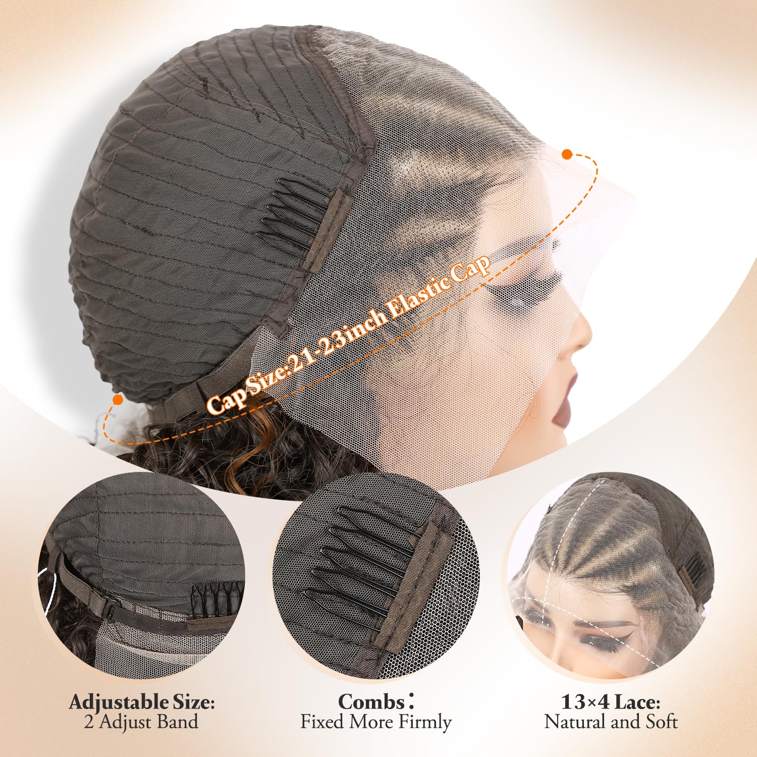 WIGNEE 13x4 Peluca Bob Rizada Trenzada Frente Encaje para Mujeres Negras